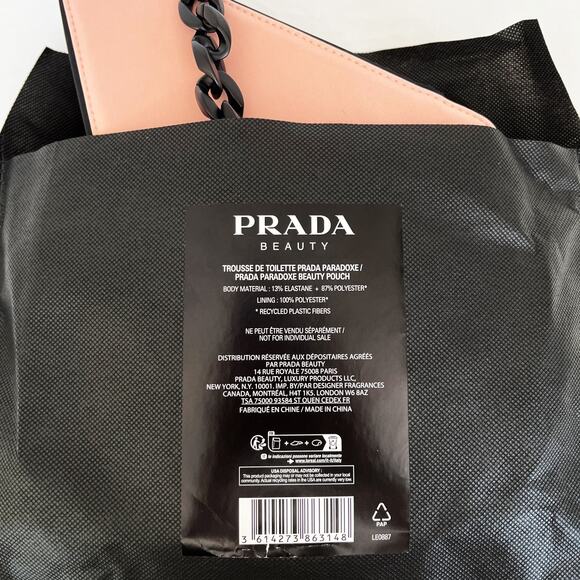 PRADA Beauty Novelty Triangle Makeup Cosmetic Pouch Pink Crossbody Bag - Picture 10 of 13